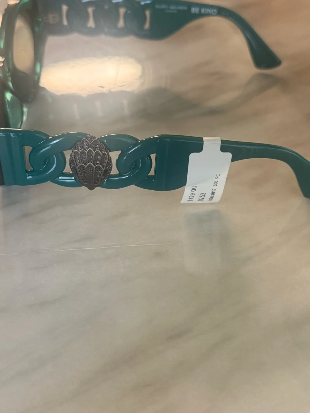 NWT Kurt Geiger Green Tinted Cat-Eye Sunglasses